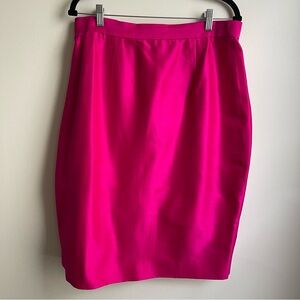 Dana Buchman Hot Pink Silk Shantung Pencil Skirt Elastic Waist "33 Size 16